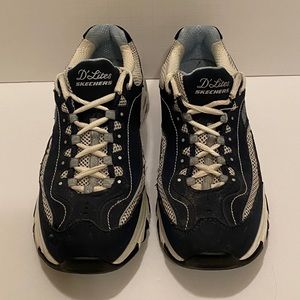 Skechers D'Lites Women's Shoes Blue White Walking Sneakers - 7.5